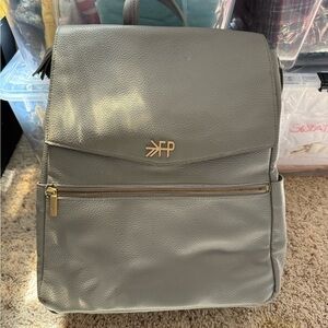 Freshly Picked Gray Baby Bag with Flap Design